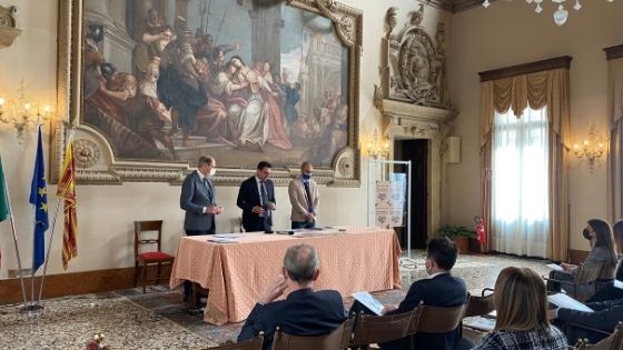 La presentazione di Cioccolandovi a Vicenza, da sinistra Boschiero, Rucco, Giovine