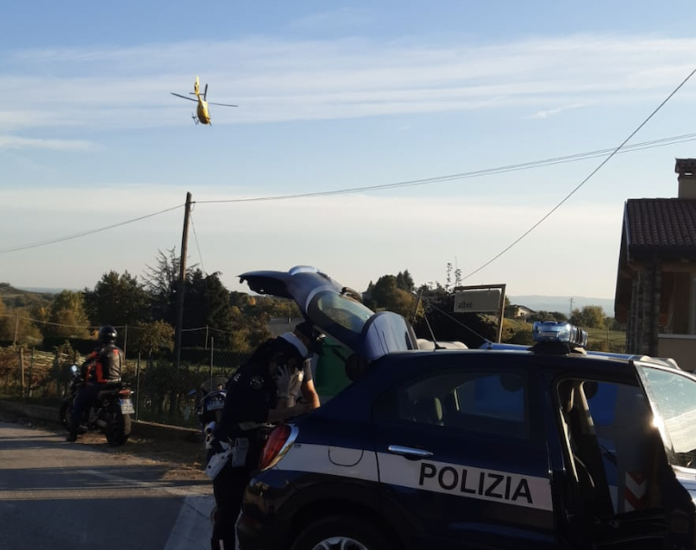 Motociclista con lesioni gravi in elisoccorso da Fara Vicentino a S. Bortolo di Vicenza