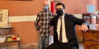 Visita al sindaco Francesco Rucco da parte di Sammy Basso Sindaco di Vicenza Francesco Rucco con Sammy Basso