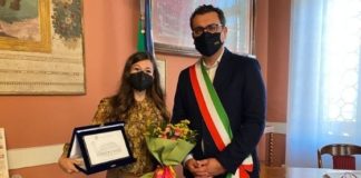 La campionessa italiana di flamenco Linda Di Martino in visita a Vicenza a Palazzo Trissino