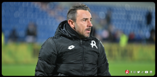 Mister Brocchi prima di Lr Vicenza contro il Benevento: “Domani dobbiamo disputare una gara intensa, lottando su ogni pallone” Brocchi in conferenza prima di LRV-Benevento