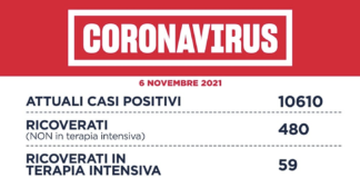 Covid Lazio e province 6 novembre: tamponi 43.439 (+), casi 807 (+91) – Roma 359, 441 guariti (+), 480 ricoveri (+6), 59 intensiva (-1), positivi 1.8% (=) Covid Lazio 6 novembre 2021