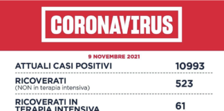 Covid Lazio e province 9 novembre: tamponi 34.020 (+), casi 773 (+324) – Roma 343, 523 ricoveri (+13), intensiva 61 (=), positivi 2,2% (+), 67% terze dosi Covid Lazio 9 novembre 2021