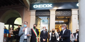 Inaugurazione negozio Geox in centro storico con Luca Zaia, sindaco Francesco Rucco: “Vicenza sempre più attrattiva” Geox apre a piazza Biade a Vicenza