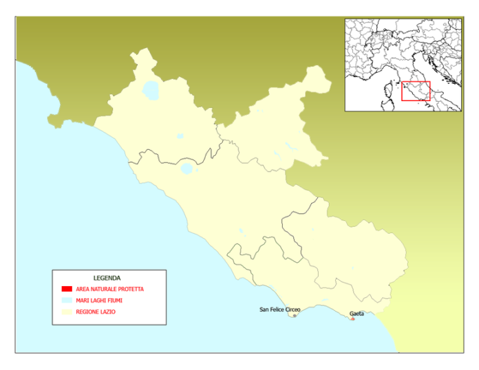 Mappa del Parco Regonale Riviera di Ulisse.