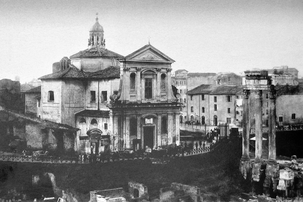 Monumenti scomparsi di Roma: Santa Maria Liberatrice al Foro Romano prima della demolizione nel 1909
