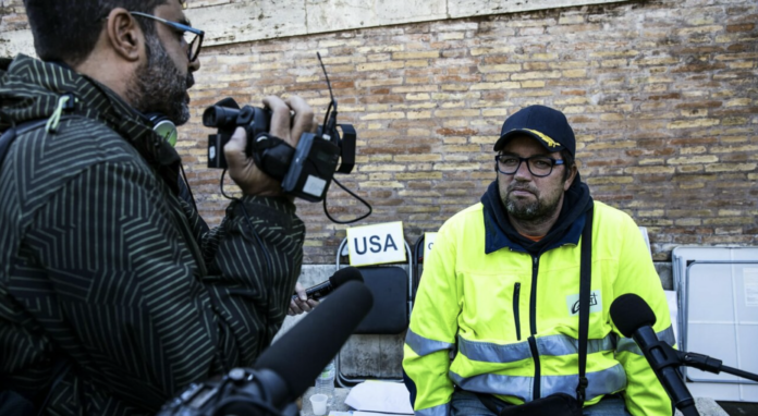 Stefano Puzzer allontanato per un anno da Roma (foto da Il Messaggero)