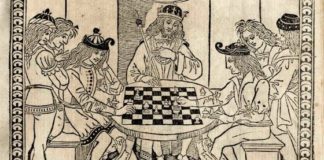 La battaglia di due re con finte schiere, in Bertoliana a Vicenza la mostra sul gioco degli scacchi Jacopo da Cessole, Libro di giuoco di scacchi (frontespizio)