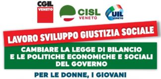 Una manovra inadeguata. Parte la mobilitazione di CGIL, CISL e UIL con manifestazione regionale il 20 novembre a Mestre