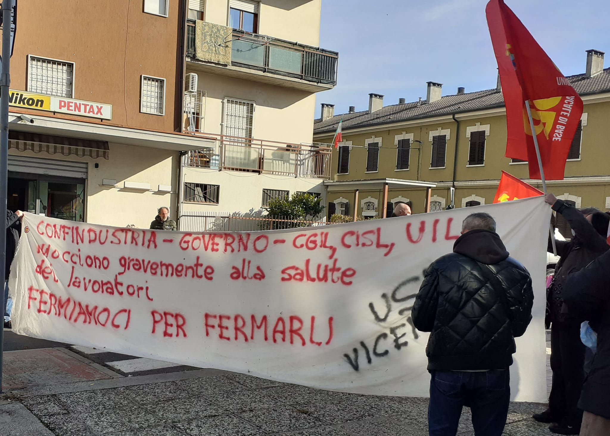 presidio usb davanti Cgil Vicenza 5 novembre