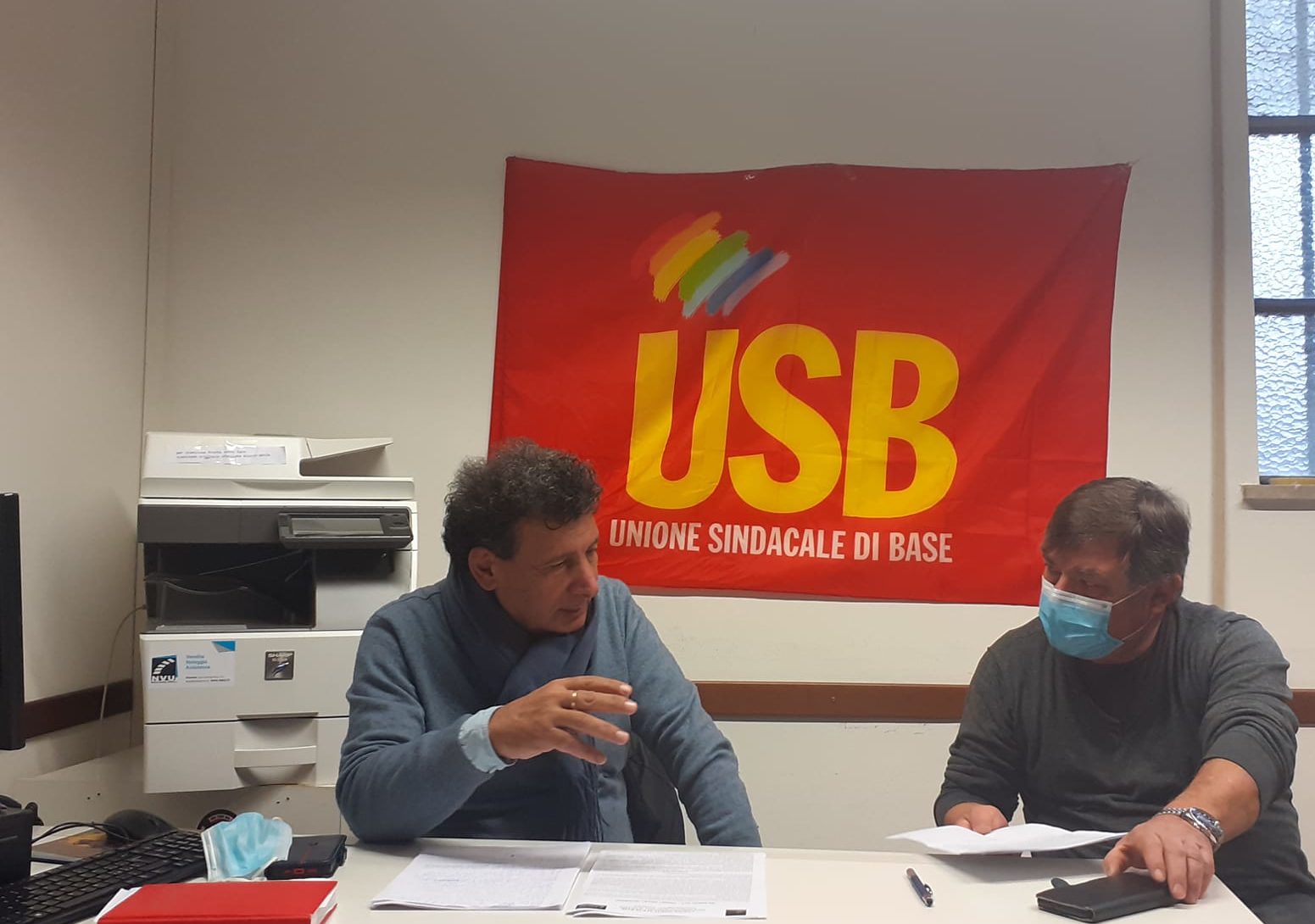 Conferenza stampa su SVT, Usb Vicenza, Massimo D'Angelo con Fausto Panizzon il 15 novembre