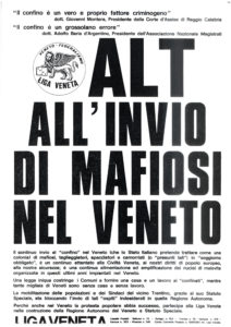 ALT ALL'invio di mafiosi nel Veneto