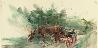 Fondazione Sorgente Group, i Capolavori raccontati da Claudio Strinati: la cavallina “storna” di Giovanni Boldini Capolavori, Fondazione Sorgente Group: Calesse trainato da un cavallo - Giovanni Boldini 1905