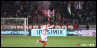 Le dichiarazioni dalla sala stampa al termine di LR Vicenza-Benevento di mister Cristian Brocchi, Luca Crecco e Nicola Dalmonte Lr Vicenza - Benevento, un'esultanza incompiuta