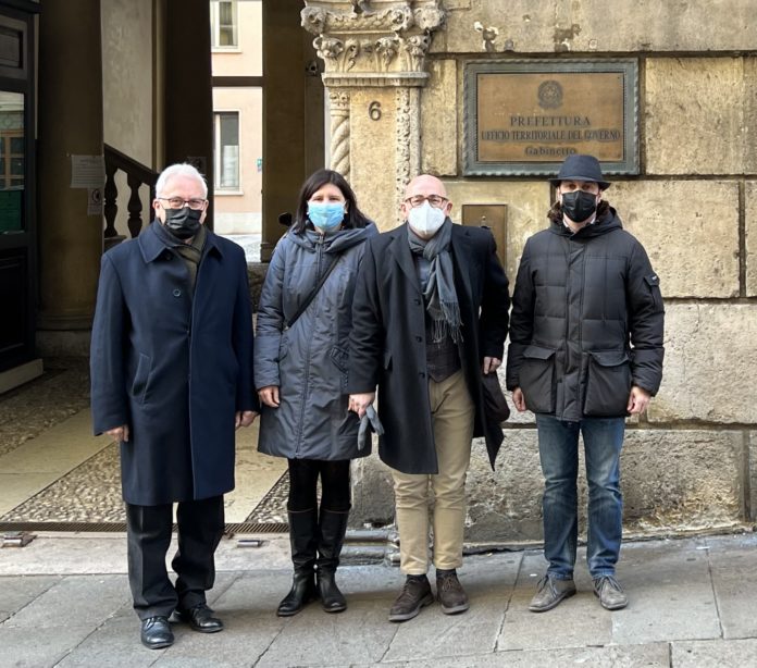 I consiglieri di minoranza di Vicenza in prefettura per la sicurezza urbana: ci sono Pupillo, Colombara, Balbi e Tosetto
