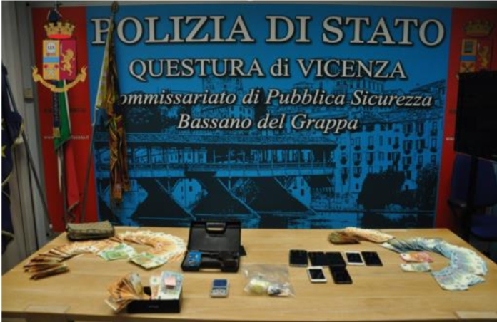 Spaccio di sostanze stupefacenti, arresto da parte della Polizia di Stato di Vicenza