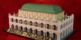 In Loggia del Capitaniato a Vicenza la Basilica palladiana riprodotta con 60.000 mattoncini dal Gruppo Gattoncini Basilica palladiana riprodotta n Loggia Capitaniato Vicenza con mattoncini Gattoncini