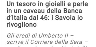 Fuori i Savoia dall’Italia, Prc nazionale e di Vicenza: rivogliono i gioielli della corona del valore di 300 milioni di euro I Savoia