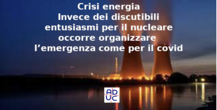 Crisi energia, organizzarsi come per emergenza covid