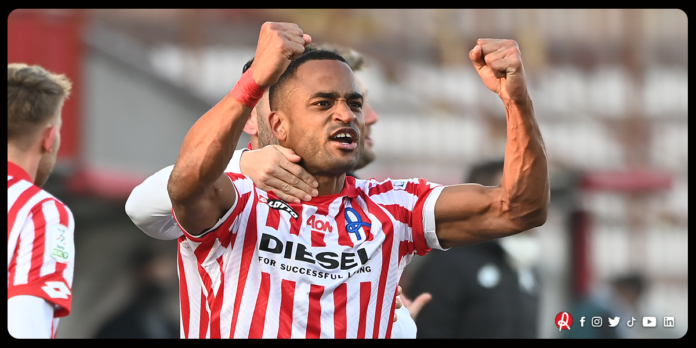 Lr Vicenza Alessandria: Davide Diaw esulta