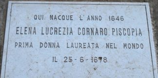 La veneta Elena Cornaro Piscopia, prima donna laureata al mondo (a Padova nel 1678) ma anche brillante intellettuale