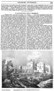 Poliorama Pittoresco (vol.1,p.401) - parte di articolo scritto e illustrato da Pasquale Mattej.