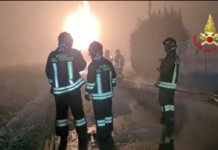 Albettone, incendio di materiale coinvolge bombolone GPL vigili del fuoco del Veneto ad Albettone