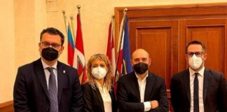 Variante alla Sp46, il sindaco incontra con Celebron il viceministro alle infrastrutture Morelli. Era presente anche l’onorevole Silvia Covolo Sp46: Da sinistra: Rucco, Covolo, Morelli, Celebron