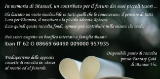 Improvvisa scomparsa di Manuel Busato a Marano Vicentino: coscritti lanciano raccolta fondi per la famiglia raccolta fondi_Manuel Busato