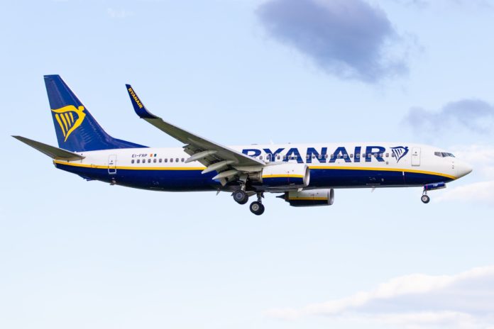 Ryanair, un aereo in volo