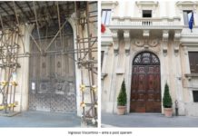 Il restauro del Viscontino, scuola storica di Roma Ingresso Viscontino - ante e post operam