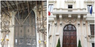 Il restauro del Viscontino, scuola storica di Roma Ingresso Viscontino - ante e post operam