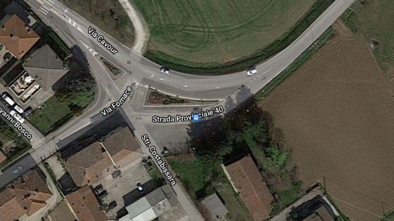 L’incrocio tra strada di Costabissara, via Fornace e Cavour (Google Maps