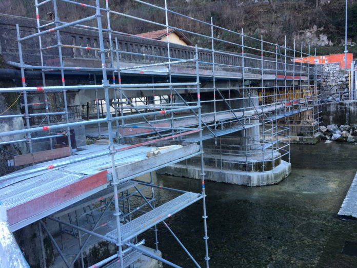 Ponte di Oliero, lavori in corso