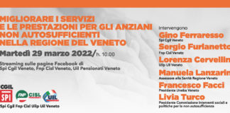Gestione non autosufficienza in Veneto è un percorso a ostacoli, sindacati pensionati Spi Cgil, Fnp Cisl e Uilp Uil presentano le loro proposte Sindacati pensionati Spi Cgil, Fnp Cisl e Uilp Uil: proposte