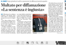 Dalla Pozza diffamato su ViPiù.it, condannato Coviello? Rettifica sul GdV del suo legale, Marco Ellero: “è sentenza 1° grado, faremo appello” Dalla Pozza ottiene condanna di Coviello? La rettifica su Il Giornale di Vicenza