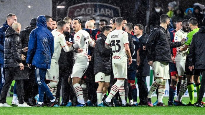 Milan Cagliari, la zuffa finale