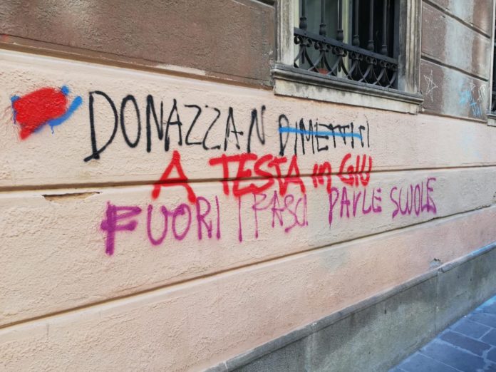 Minacce a Elena Donazzan su un murales all'Università di Padova