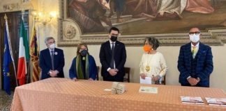 Pigafetta 500: il sindaco di Vicenza Rucco e il consigliere Casarotto hanno accolto Ana Principe Pigafetta 500: Ana Principe con Margherita Michelazzo accolta da Rucco, Casarotto, Soprana