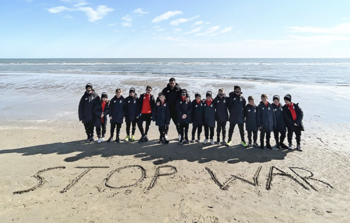 Ucraina: STOP WAR, scritto sulla sabbia dai piccoli dell’Under 11 dell'Lr Vicenza