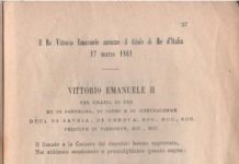 17 marzo 1861, Vittorio Emanuele II proclamato primo re d’Italia. Ma è il primo o il secondo? E la prima legislatura è l’VIII… Il re Vittorio Emanuele assume il titolo di Re d'Italia - 17 marzo 1861 (immagine da Wikipedia)