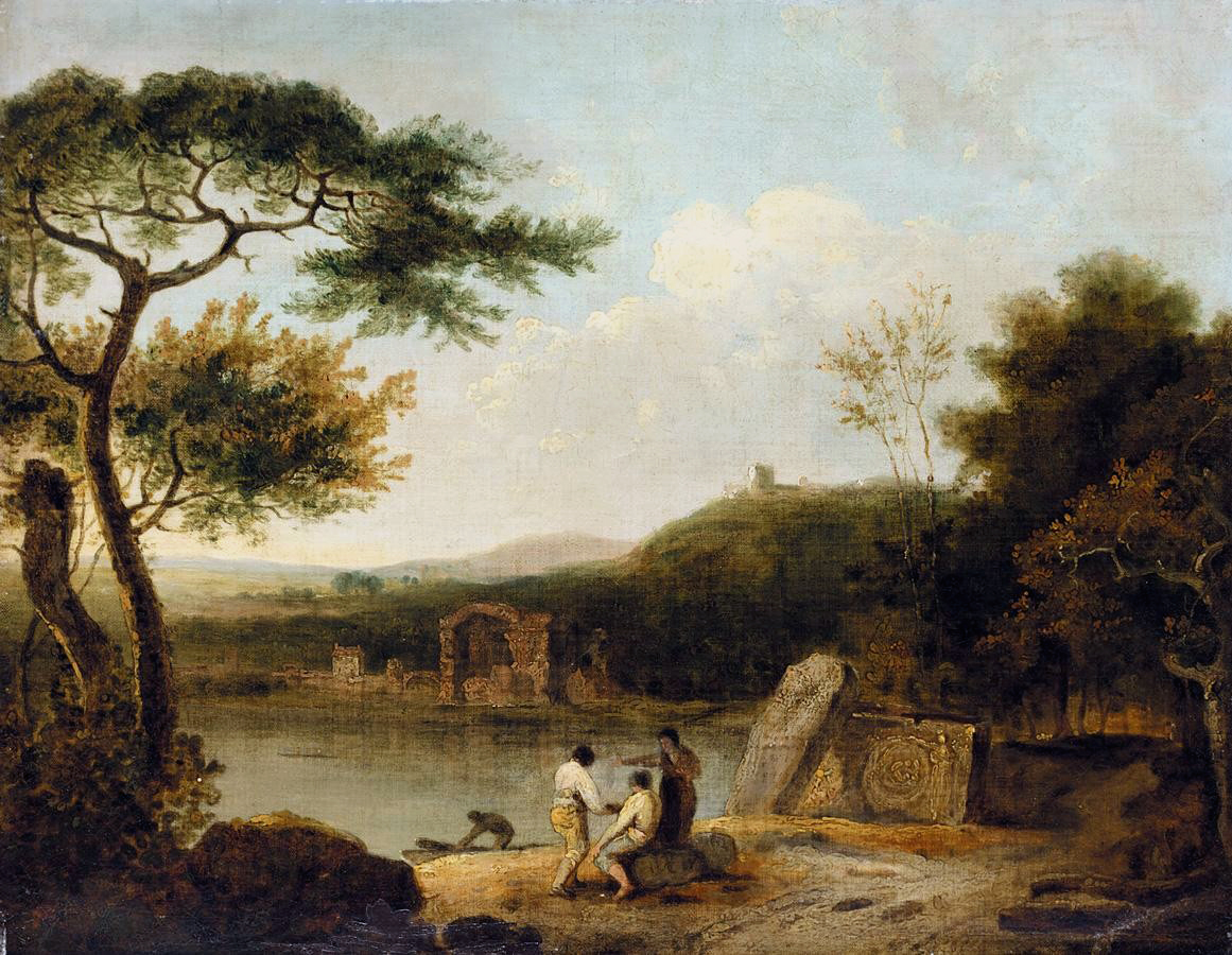 Il Lago d'Averno in un dipinto di Richard Wilson (1765).