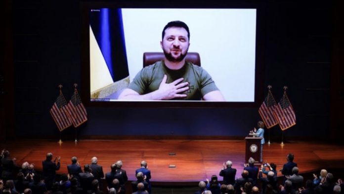 Zelensky, presidente dell'Ucraina, al Congresso Usa