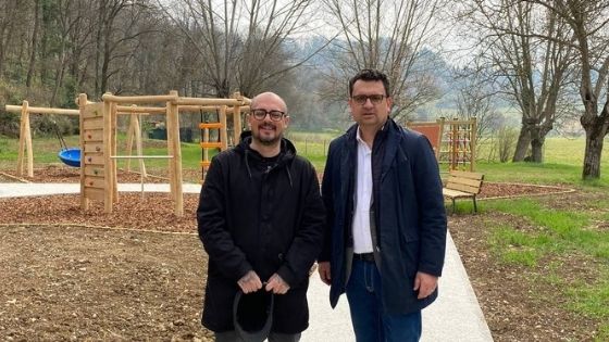 Al parco giochi nell’area dell’ex colonia Bedin Aldighieri Rucco e Ierardi