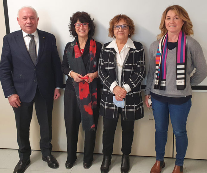 Pensionati: Elena Di Gregorio (Spi), Tina Cupani (Fnp), Debora Rocco (Uilp) e Raffaele Zordanazzo (Cupla)