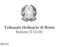 FIR, Tribunale di Roma riammette alle istanze per “violazioni massive” i risparmiatori che avevano presentato istanze “errate” per il forfettario? Indennizzo Fir, frontespizione della sentenza di riammissione a procedura per violazioni massive