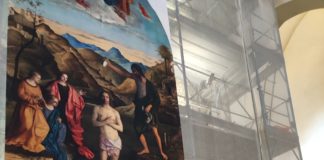 Battesimo di Cristo e altare Garzadori a Santa Corona a Vicenza, è a metà il restauro. Siotto: per l’inaugurazione sarà rispettata la data del 25 maggio «Il battesimo di Cristo» di Santa Corona
