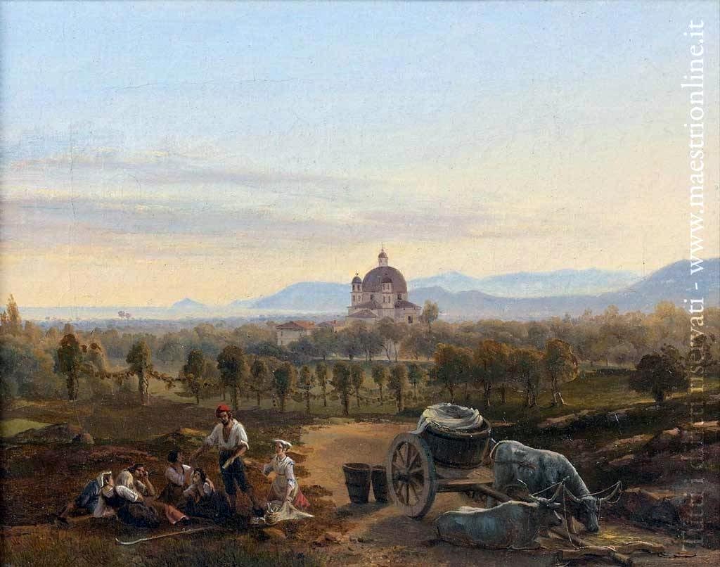 Circeo ottocentesco. Franz Ludwig Catel. Veduta dalla Costa Domizia con i Popolani in primo piano.