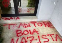 Sede della Lega a Vicenza vandalizzata da scritte No Vax: nel mirino il Governatore Zaia sede lega vicenza vandali1