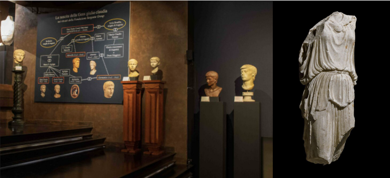 Notte dei Musei 2022, lo Spazio Espositivo Tritone e un’immagine della statua di Athena Nike della Fondazione Sorgente Group